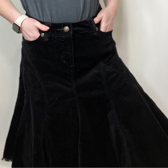 Vintage Corduroy Black Pleated Skirt by For Joseph Size 8 - Picture 6 of 16